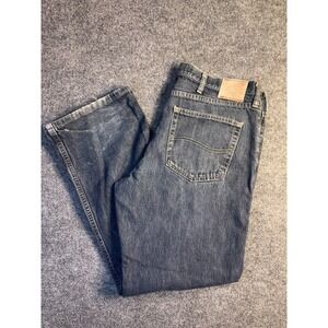 Lee Jeans Mens 36x30 Dark Blue Denim Regular Fit Straight Fit Dark Wash Stretch
